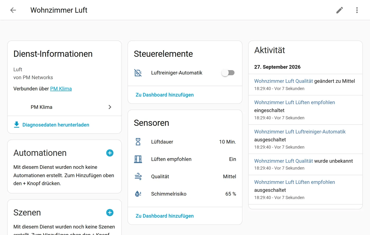 Luftmodul eines Geräts